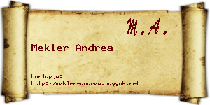 Mekler Andrea névjegykártya